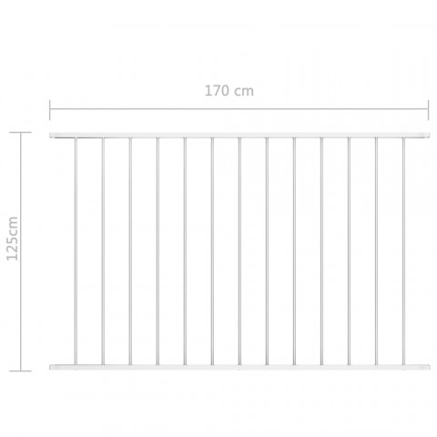 Panneau de clôture Acier enduit de poudre 1,7x1,25 m Blanc