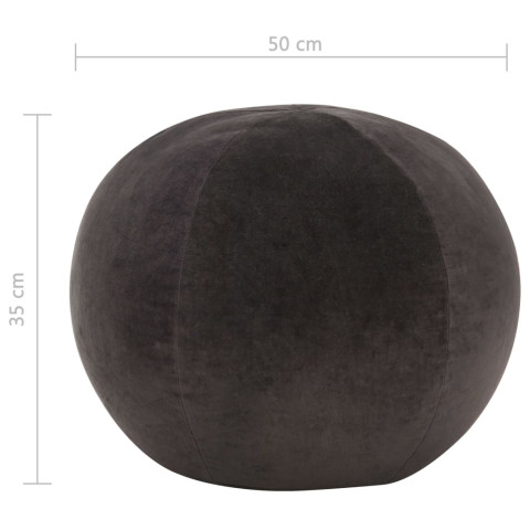 Pouf velours de coton 50 x 35 cm anthracite