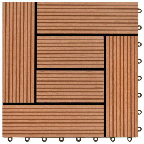 Carreaux de terrasse 22 pcs 30 x 30 cm 2 m² wpc - Couleur au choix