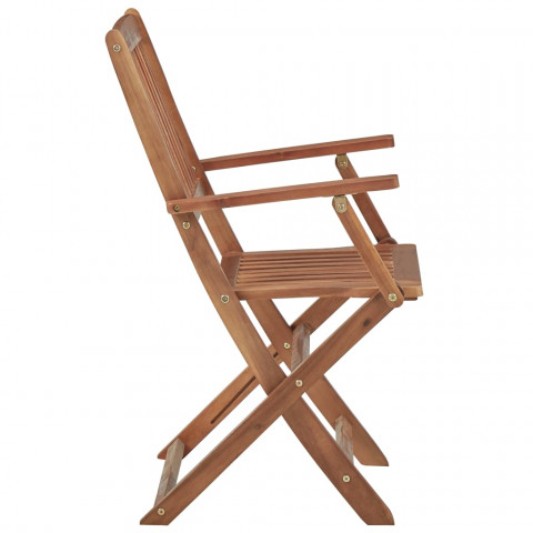 Chaises pliables d'extérieur 2 pcs bois d'acacia solide