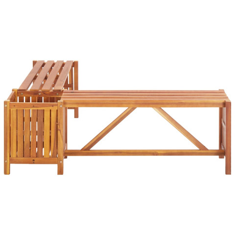 Banc de jardin meuble de patio d'extérieur terrasse et jardinière 117 x 117 x 40 cm bois solide d'acacia 