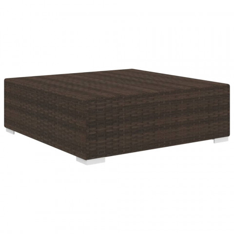 Repose-pied sectionnel 1 pc avec coussin résine tressée marron