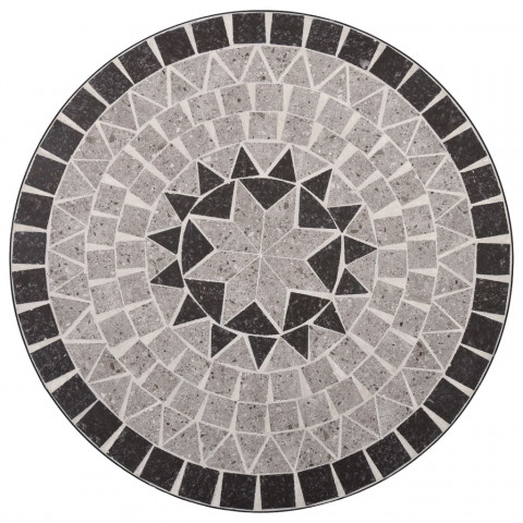Table de bistro mosaïque gris 61 cm céramique