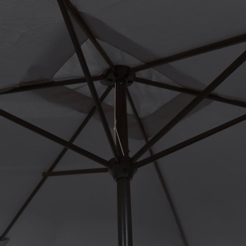 Parasol avec mât en métal 300 x 200 cm noir helloshop26 02_0008134