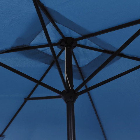 Parasol d'extérieur avec poteau en métal 300 x 200 cm azuré helloshop26 02_0008282