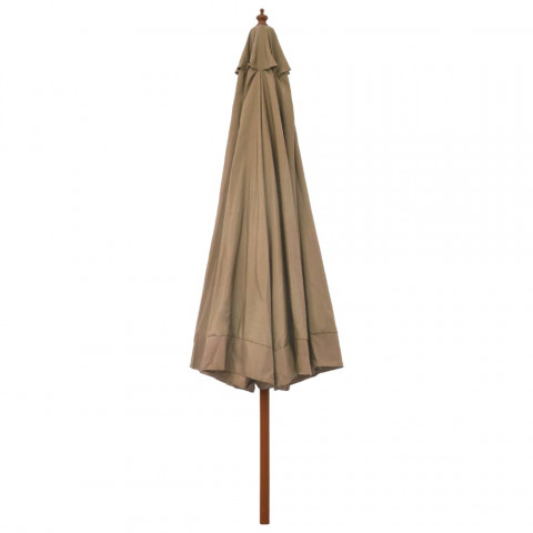 Parasol avec mât en bois 330 cm Taupe
