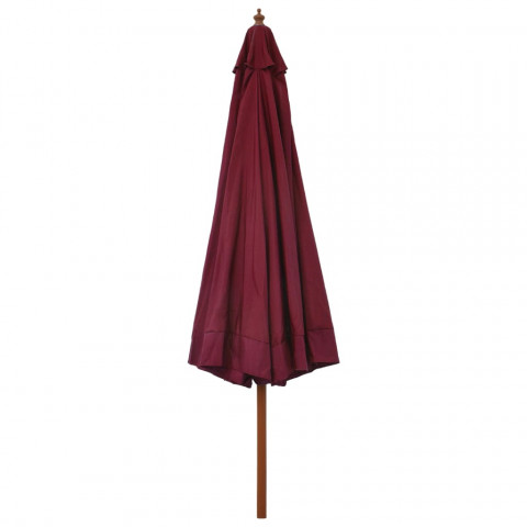 Parasol avec mât en bois 330 cm Bordeaux