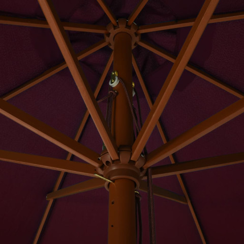 Parasol avec mât en bois 330 cm bordeaux helloshop26 02_0008122