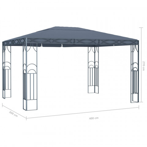 Tonnelle 400 x 300 cm Anthracite