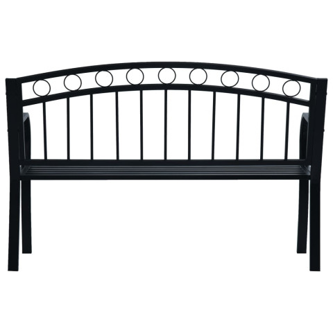 Banc de jardin meuble de patio d'extérieur terrasse 125 cm noir acier 