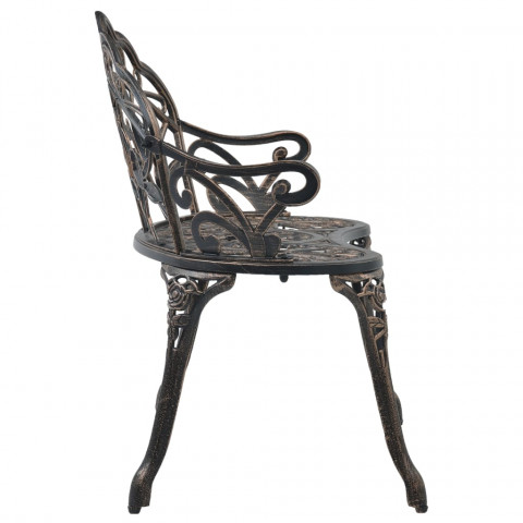 Banc de bistrot 100 cm bronze aluminium coulé