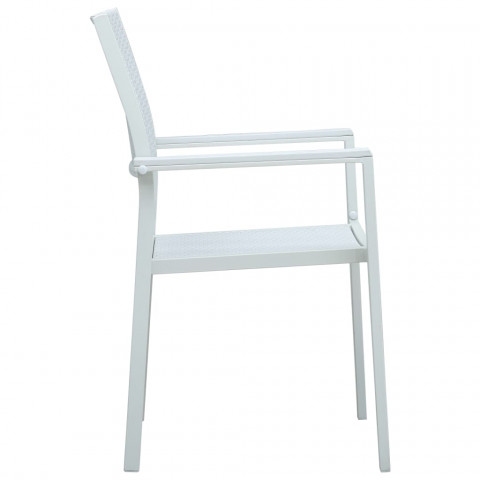 Chaises de jardin 4 pcs blanc plastique aspect de rotin