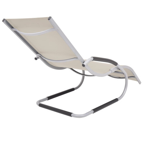 Transat chaise longue bain de soleil lit de jardin terrasse avec oreiller aluminium et textilène - Couleur au choix