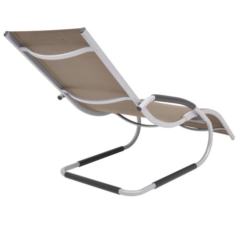 Transat chaise longue bain de soleil lit de jardin terrasse avec oreiller aluminium et textilène - Couleur au choix