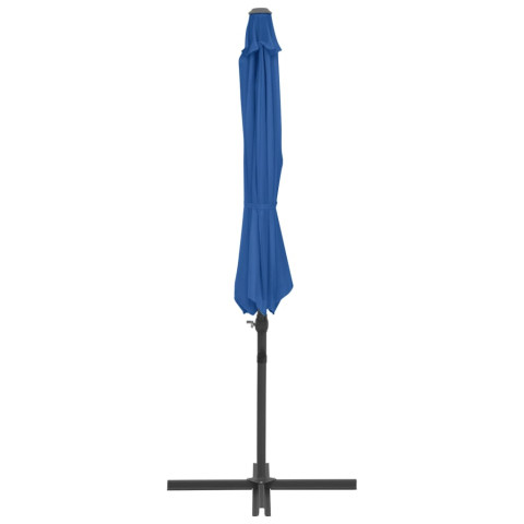 Parasol déporté avec mât en acier 300 cm bleu azuré helloshop26 02_0008472