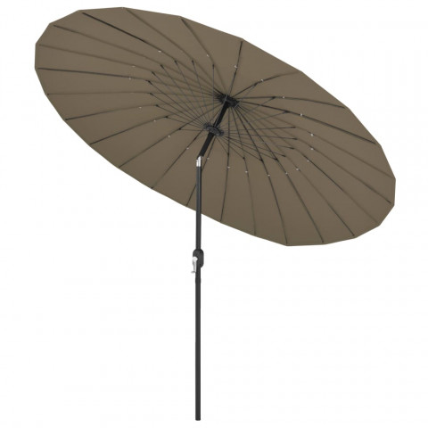 Parasol d'extérieur avec mât en aluminium 270 cm Taupe