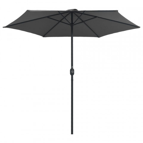 Parasol d'extérieur et mât en aluminium 270x246 cm Anthracite