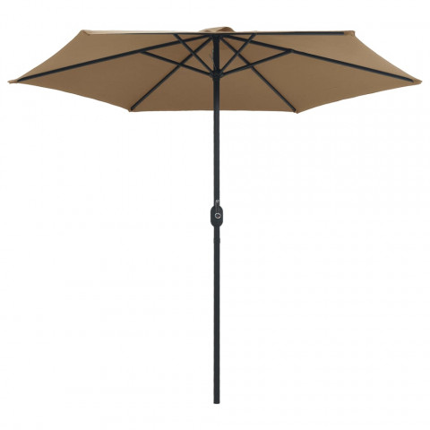 Parasol d'extérieur et mât en aluminium 270x246 cm Taupe