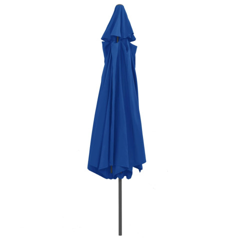 Parasol d'extérieur avec mât en métal 400 cm bleu azuré helloshop26 02_0008264