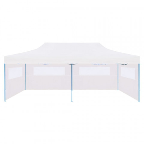 Tente de réception pliable avec parois 3 x 6 m Acier Blanc