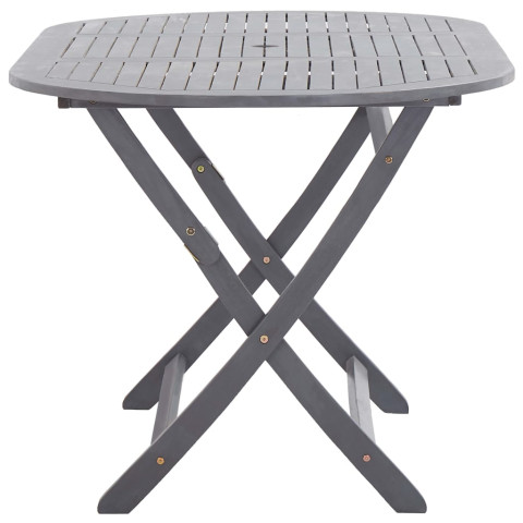 Mobilier à dîner de jardin 7 pcs bois d'acacia massif gris