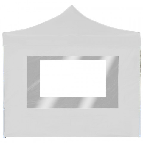 Tente de réception pliable avec parois Aluminium 2x2 m Blanc