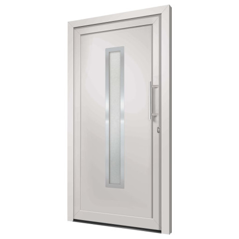 Porte d'entrée blanc  - Ouverture à droite – Dimensions au choix