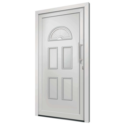 Porte d'entrée blanc - Ouverture à droite – Dimensions au choix