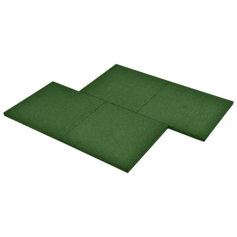 Carreaux de protection antichoc 6pcs caoutchouc 50x50x3cm vert