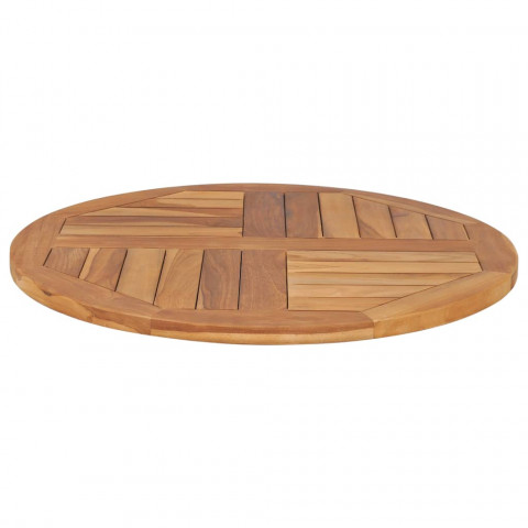 Dessus de table bois de teck solide rond 2,5 cm 70 cm