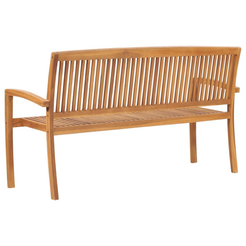 Banc de jardin meuble de patio d'extérieur terrasse 3 places empilable de jardin 159 x 57,5 x 90 cm bois de teck solide 