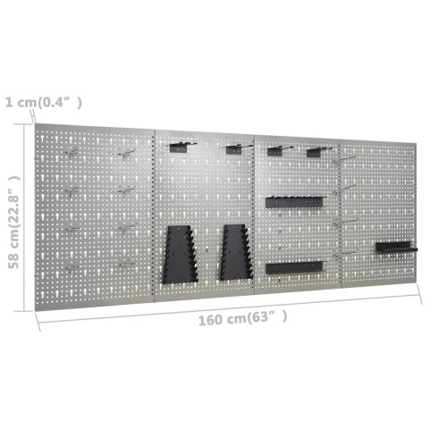 Établi 160 cm avec 4 panneaux muraux table de travail rangement atelier garage