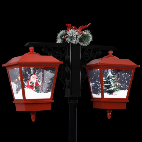 Lampadaire de Noël avec Père Noël Noir et rouge 81x40x188cm PVC