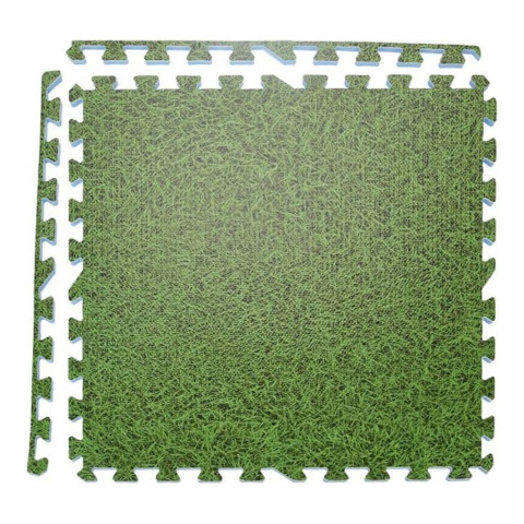 Set de tapis de sol impression de l'herbe 6 pcs vert