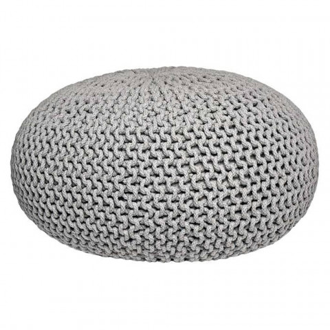 Label51 pouf tricoté coton l gris clair