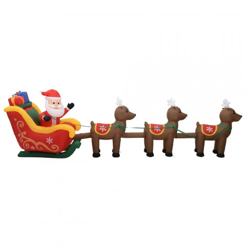 Décoration gonflable de Père Noël et de rennes LED 490 cm
