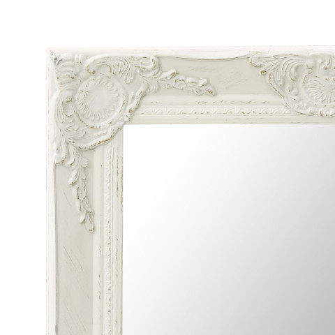 Miroir mural style baroque 60x60 cm blanc