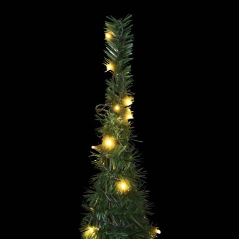 Sapin de Noël artificiel avec guirlandes et LED Vert 150 cm