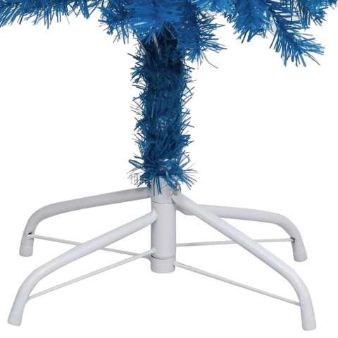 Sapin de Noël artificiel avec support Bleu 150 cm PVC