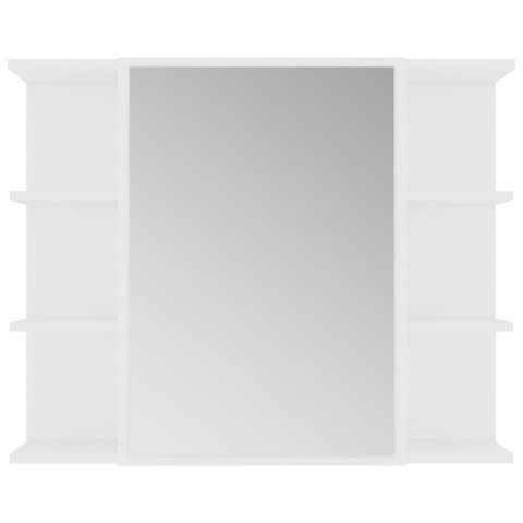 Armoire à miroir de salle de bain 80 x 20,5 x 64 cm aggloméré blanc helloshop26 02_0006719
