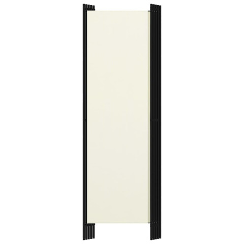 Cloison de séparation 5 panneaux blanc crème 250x180 cm