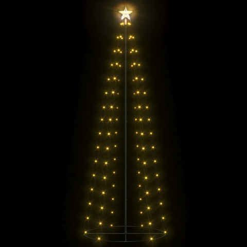 Sapin de Noël cône 100 LED blanc chaud 70x180 cm