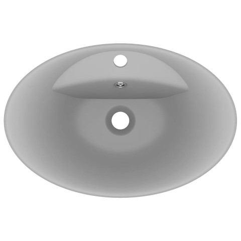 Lavabo ovale à trop-plein - 58,5x39 cm céramique - Couleur au choix
