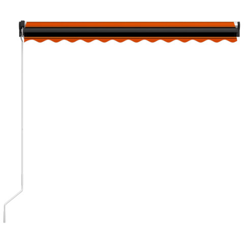 Auvent manuel rétractable avec led 350x250 cm orange et marron