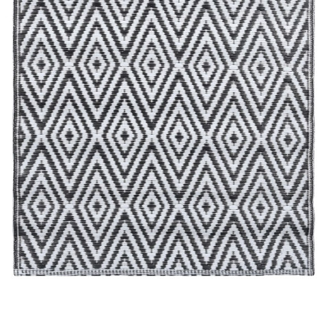 Tapis d'extérieur blanc et noir 190x290 cm pp