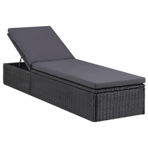 Transat chaise longue bain de soleil lit de jardin terrasse meuble d'extérieur résine tressée - Couleur au choix