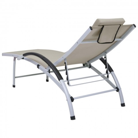 Chaise longue aluminium textilène - Couleur au choix
