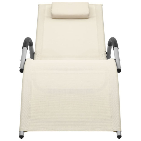 Transat chaise longue bain de soleil lit de jardin terrasse meuble d'extérieur textilène - Couleur au choix