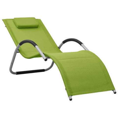 Transat chaise longue bain de soleil lit de jardin terrasse meuble d'extérieur textilène - Couleur au choix