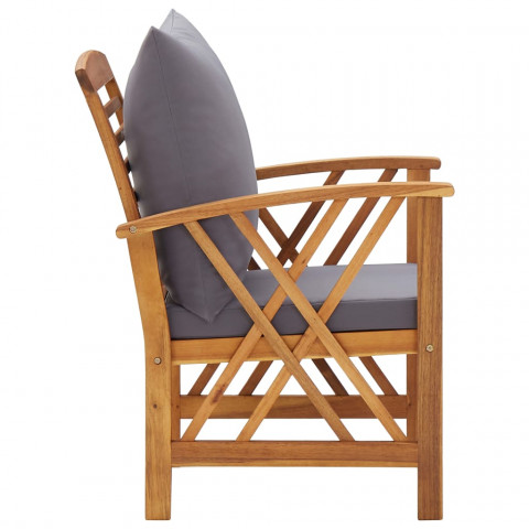 Chaises de jardin avec coussins 2 pcs bois d'acacia massif